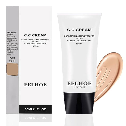CC Cream Skin Tone Adjusting for Mature Skin,Moisturizes the skin and brightens the complexion Spf 50 (nature 1PCS)