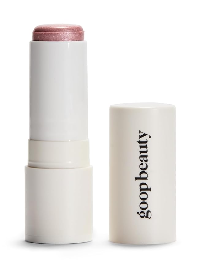 goop Beauty Glow Skin Highlighter Stick | Multi-Use Highlighter with Pearlescent Glow | Amino Acid & Micropearl Blend | Makeup and Skincare | Petal: Cool-Toned Light Pink | 0.28 oz
