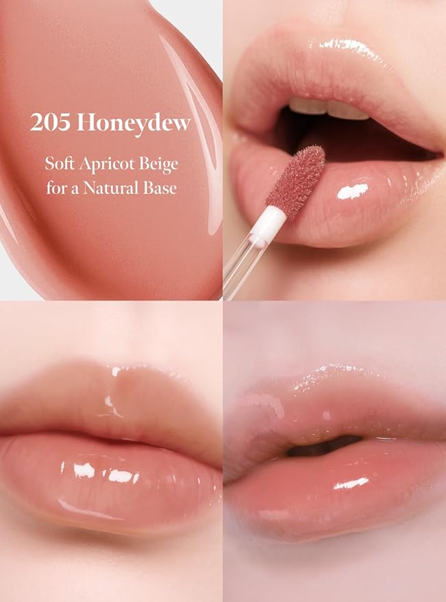 CORALHAZE Dew Drop Tint #205 Honeydew 4.5g, Glossy, Lightweight Lip Stain, Glass-Like, High Shine, Moisturizing Lip Oil, Long Lasting Color, Hydrating Gloss, Dewy Finish, Korean Beauty Makeup