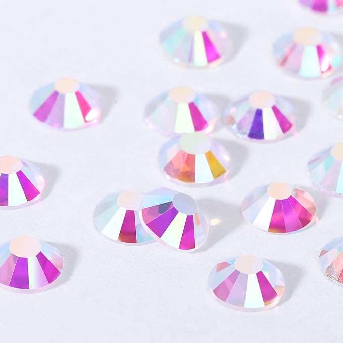 Novani Crystal Rhinestones, Flatback Loose Gemstones 288pcs Glass Rhinestones for Clothes Shoes Crafts Makeup Nail Art and DIY Decorations(SS30, Transparent)