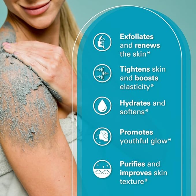 Exfoliating Charcoal Scrub with Collagen & Stem Cells – Salt Scrub for Body Toning, Cellulite, Armpit Detox, and Skin Smoothing for Face, Feet, and Body by M3 Naturals