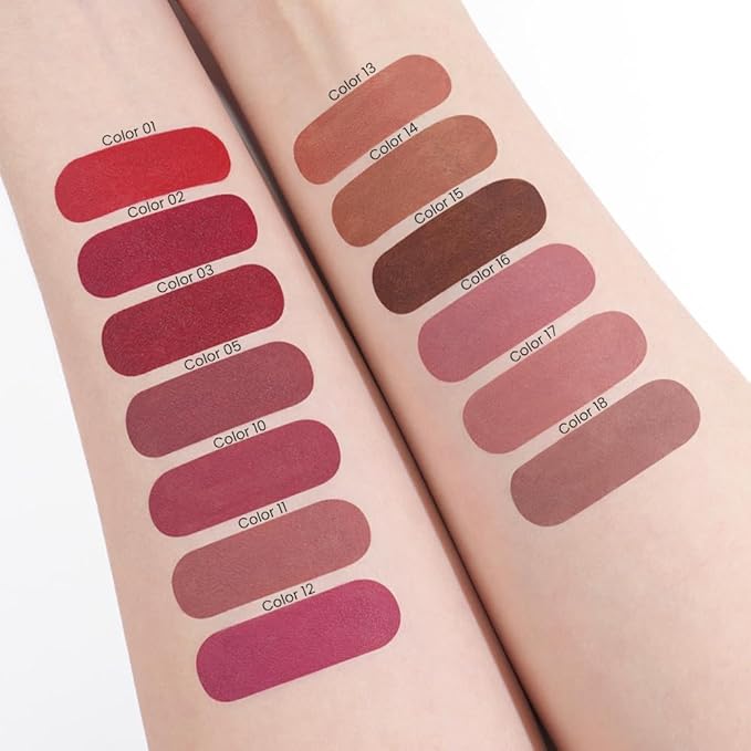 evpct Nuetral Nude Gradient Matte Lipstick Lip Liner Crayon Combo Pencil Set for Older Women Long Lasting Waterproof, Matte Brown Nude Cream Lip Liner and Lipstick Combo Makeup, Flawless Ombre Effect
