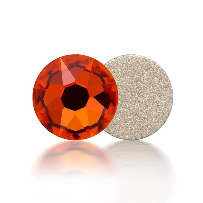 Meibite Hyacinth Flatback Rhinestones, Glass Rhinestones for Nail Art and Craft, Glue Fix, Loose Crystal Gemstones(Orange, SS20, 1440pcs, 4.6-4.8mm)