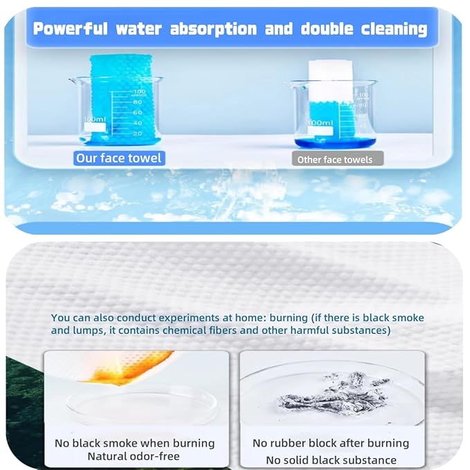 Disposable face towel. MIXUISEE thick and soft face towels. 100% cotton face cloths.facial towels 150% thickness.Remove makeup and cleansing.Suitable for sensitive skin. (Extra thick 210 pieces)