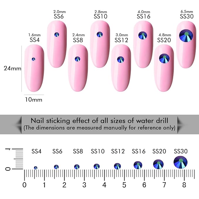 1440Pcs Jet Ab Crystal Rhinestones,Glass Flatback Rhinestones Gemstones Mini for Nail Face Makeup Art Crafts Clothes Decoration -(SS4,1.6mm,Jet Ab)