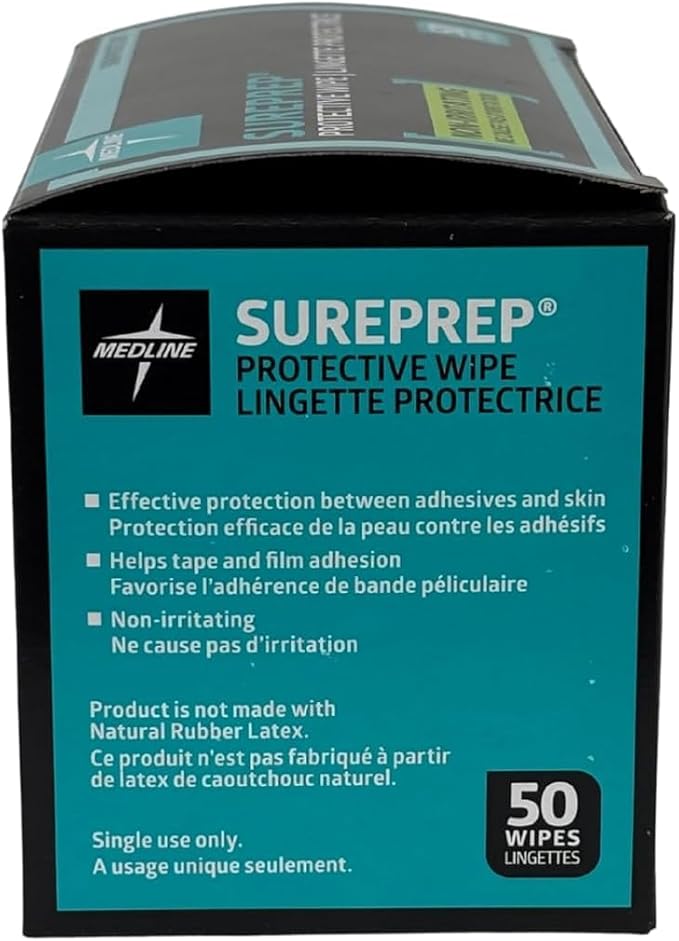 Medline SurePrep Skin Protective Barrier, Wipe - Premium Quality Medical Supplies for Skin Care and Protection Variation (50 Count (Pack of 2))