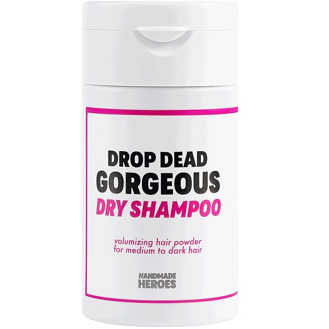 Handmade Heroes Non Aerosol Dry Shampoo Powder 1.8oz 100% Natural & Vegan Volumizing Powder For Dark Hair & Brunette Hair