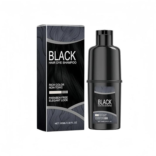 Black Hair Dye Shampoo - Herbal Color EnhancingShampoo for Deep, Rich Black Hair with Natural Botanicals and Shine