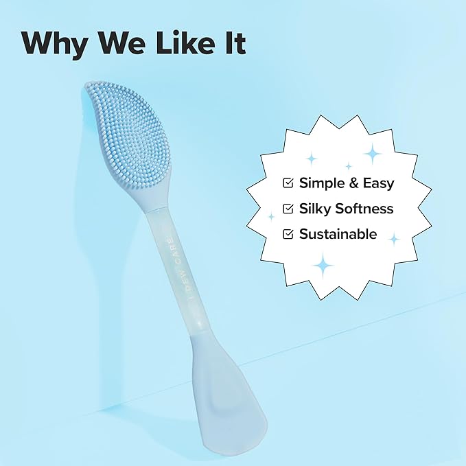 I DEW CARE Skincare Multi-Functional Applicator - 2-in-1 Cleansing Firming Silicone Mask Brush | Soft & Silky Hygenic, Facial Tool, Easy to Wash, Sustainble, Glass Skin, Jelly Spatula
