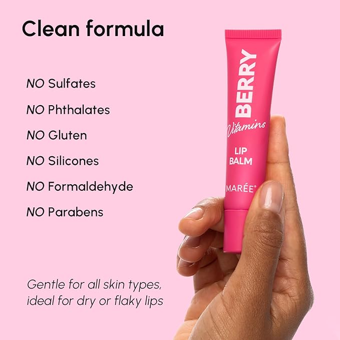 MAREE Lip Balm Hydrating – Lip Moisturizer For Very Dry Lips – Hydrating Lip Butter Balm with Hyaluronic Acid & Collagen – Peptide Lip Treatment Not Tinted – Balsamo Labial Hidratante de Labios