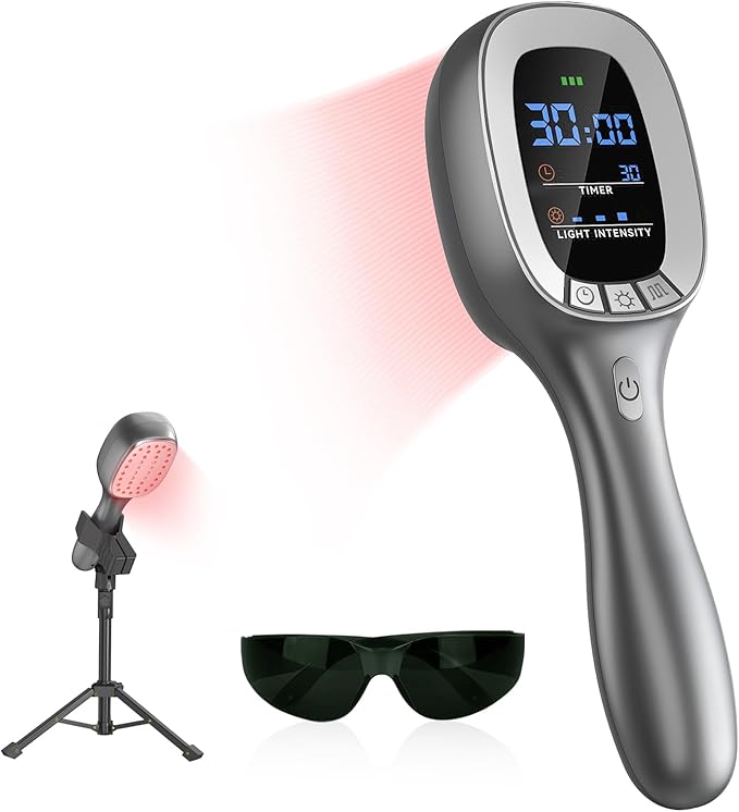 Red & Near Infrared Light Therapy Wand with Stand – Handheld Dual-Wavelength 8×808nm & 30×650nm, Rechargeable Cold Red Light Therapy Device for Home Wellness and Pet Use