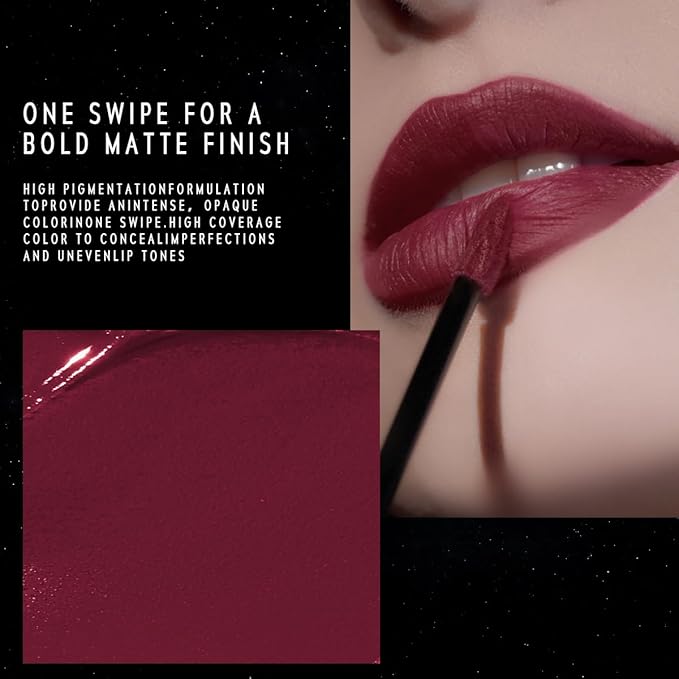 ETERNAL LIP MATTE-Long Lasting Lip Stain, Waterproof & Transferproof Lip Tint, Mask-friendly, Matte Finish Lipstick, Lightweight, High Coverage, Stocking Stuffers Teengirls (08 SUN N MOON)
