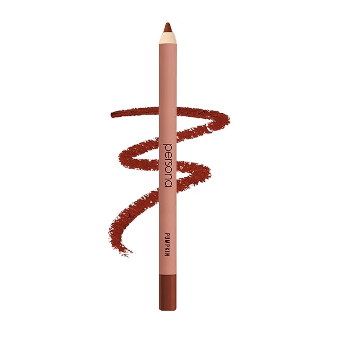 PERSONA Lip Liner Pencil | Creamy, Long-Wear Matte Pencil with Jojoba Oil | Hydrating & Easy to Apply | Shapes, Defines & Contours Lips | Vegan, Cruelty-Free, Paraben-Free | Made in USA, Pumpkin