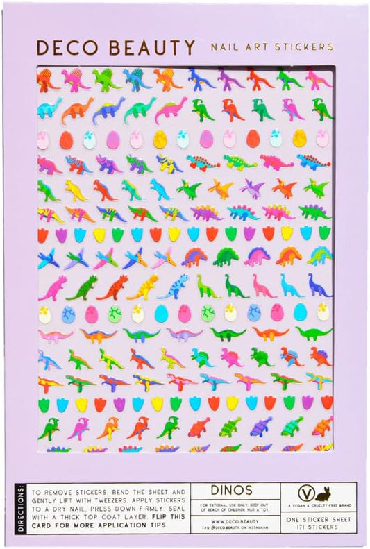 Deco Beauty Dinos-Super Thin & Easy-to-Apply Nail Art with The Cutest Designs-Durable & Long-Lasting Nail Art Stickers and Decals for Women, for DIY at-Home Manicures & Salon-Quality Nails
