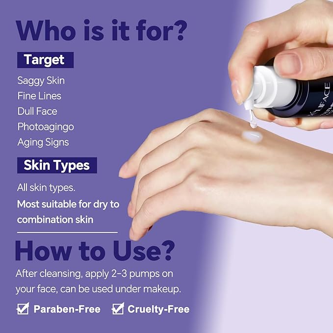 Peptides Serum with Hyaluronic Acid for Fine Lines and Wrinkles, Collagen Boosting Hydrating Serum, Anti-aging for All Skin Types, Fragrance Free, 1.35 Fl. Oz