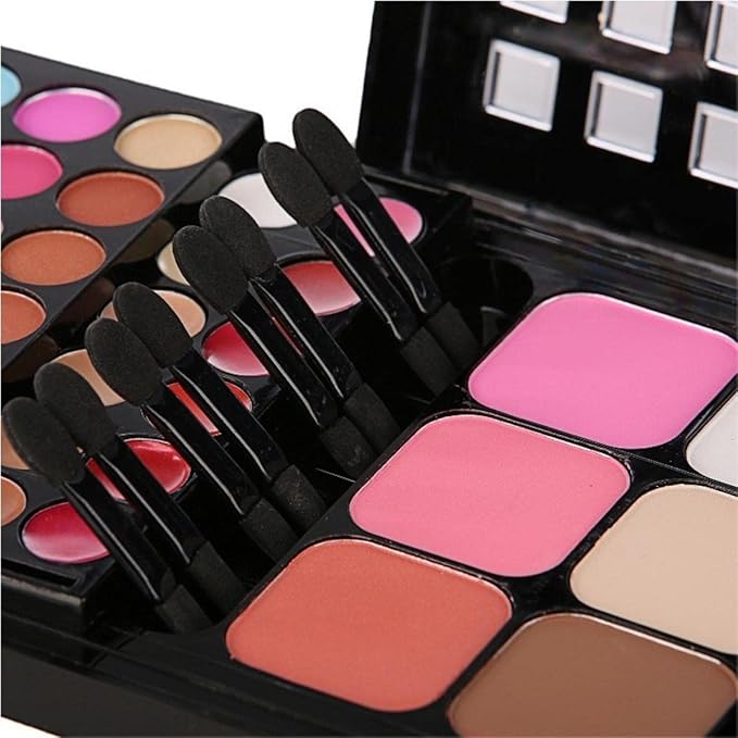 All-in-one Makeup Palette - 48 eyeshadow Palette,18 Lipstick palette,2 blush,1 concealer,2 Contour,1 powder,4 brushes With Mirror,Suitable for girls, beginners and professionals makeup gift set