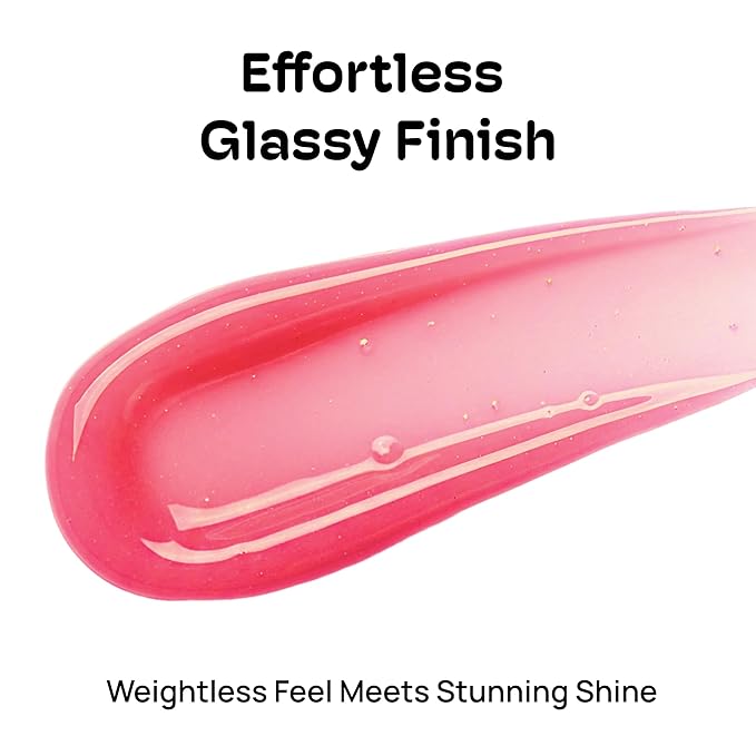MIXIK 123 Lip Jelly, Sheer Glossy Lip Gloss with Vitamin 10 Complex & Nourishing Oils, Hydrating, Vegan, Cruelty-Free, Non-Sticky Jelly Lip Stain, 0.3 fl oz (9ml) (Peach Pink)