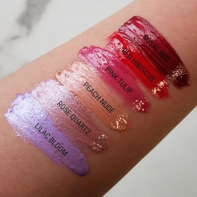 Aromi Glossy Lip Tint in Pot – Shimmery, Hydrating Lip Gloss Color, Metallic, Rosy Mauve Shade, Vegan & Cruelty-free, Moisturizing, Non-Sticky Formula (Rose Quartz)