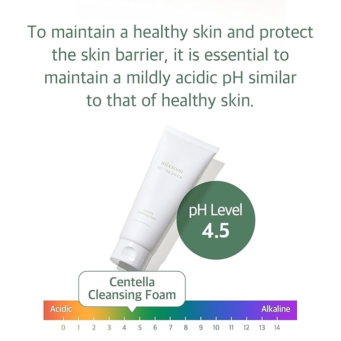 mixsoon Centella Cleansing Foam Low pH Cleansing and Soothing for Face, Face Wash with Centella Asiatica Extract, Hydrating Formula 150ml / 5.07 fl. oz. Korean Glass Skin Care