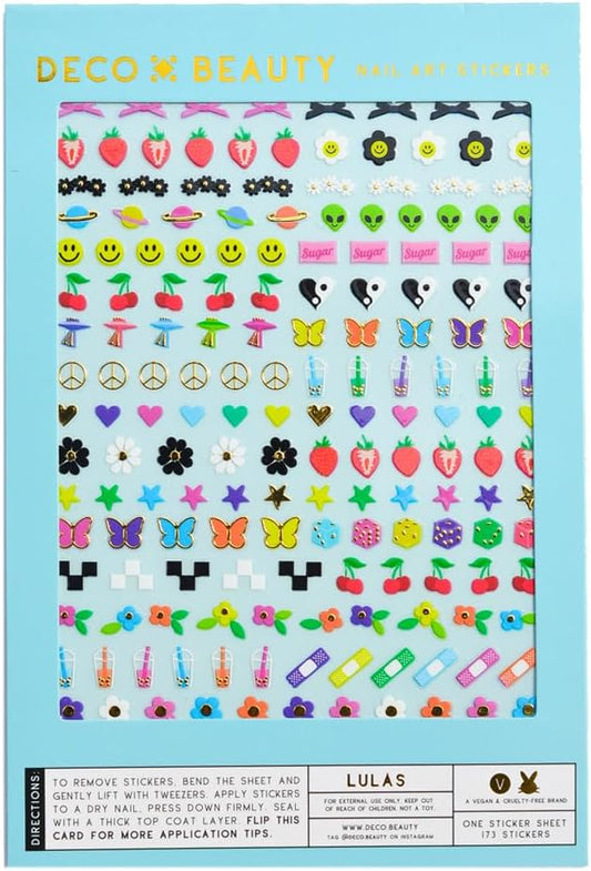 Deco Beauty Lulas - Super Thin & Easy-to-Apply Nail Art with The Cutest Designs - Durable & Long-Lasting Nail Art Stickers and Decals for Women, for DIY at-Home Manicures & Salon-Quality Nails