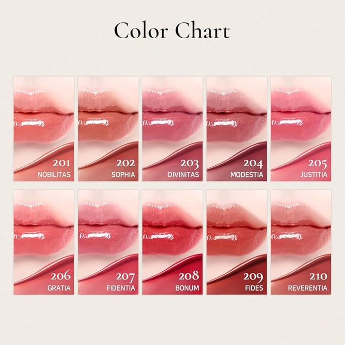 DINTO Blur-Glowy Lip Tint - Glossy Finish, Hydrating, Long Lasting, Lightweight Texture, Non-Sticky, Vegan & Cruelty-Free, K beauty (214 Venia, 0.11 fl.oz) (30 colors)