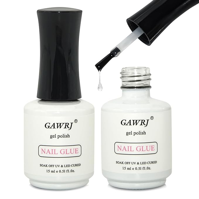 GAWRJ Gel Nail Glue for Clear Acrylic Nail Tips 2 Pcs 15ml Long Lasting Nail Gel Kit for False Nails Tips, Base Blooming Nail Gel, Christmas Nail Art, U V Light Required