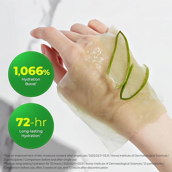 Cure Aloe Vera Gel with 90.52% Leaf Juice Bundle with Phyto Green Ampoule Sheet Mask Korean Skincare Duo