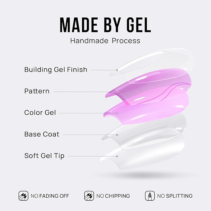 BTArtbox Press On Nails Almond - Extra Short Press On Nails, Nude White Ombre Soft Gel Nails, Natural Reusable Stick On Nails in 16 Sizes - 32 Fake Nails Kit