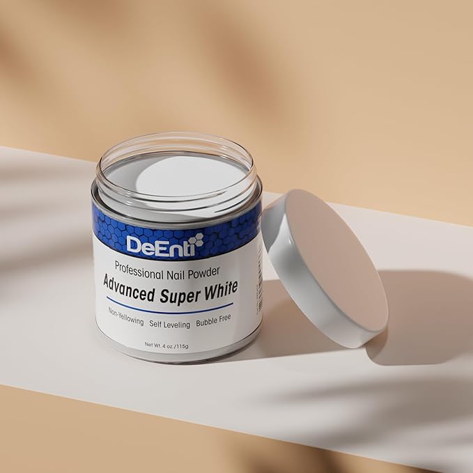 DeEnti Acrylic Nail Powder - 4oz Sugar White|Professional Grade, Bubble-Free Acrylic Powder for Nails | Long-Lasting, Chip-Resistant Nail Acrylic Powder for Carving, Extensions & Fake Nails