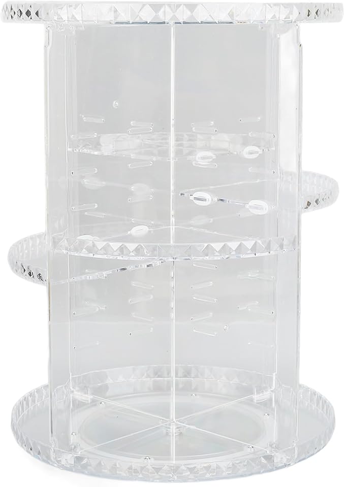 goodstumbler 360 Degree Rotation Rotating Makeup Organizer Transparent Stable Base Cosmetic Storage Box for Lipstick Skincare Beauty Vanity Countertop Organizer Transparent PS Material