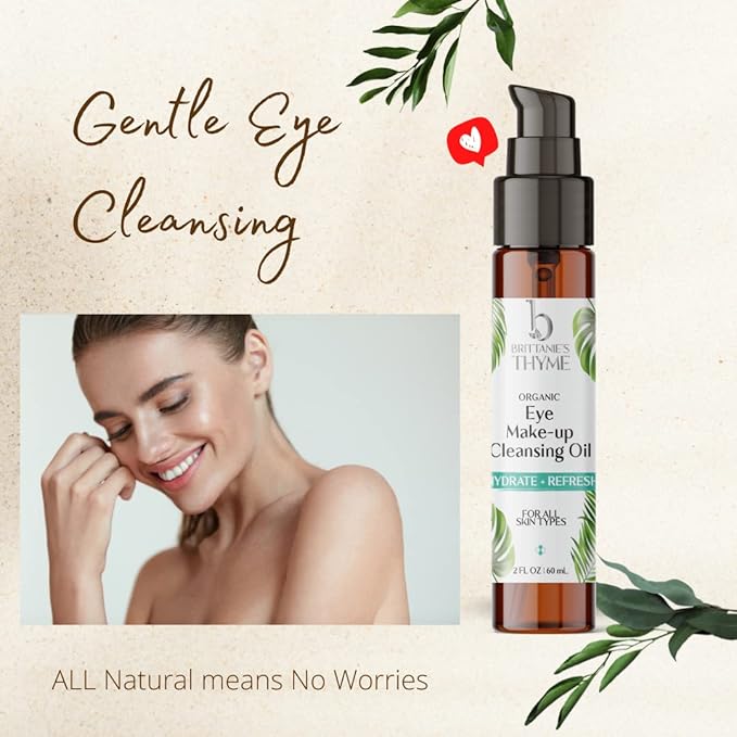 Brittanie's Beauty Eye Makeup Remover Cleansing Oil Serum 1oz | Gentle Anti-Aging, Hydrating Serum For Wrinkles, Fine Lines, Dark Circles, Puffiness, Bags w/Vitamin E & Squalane Oil