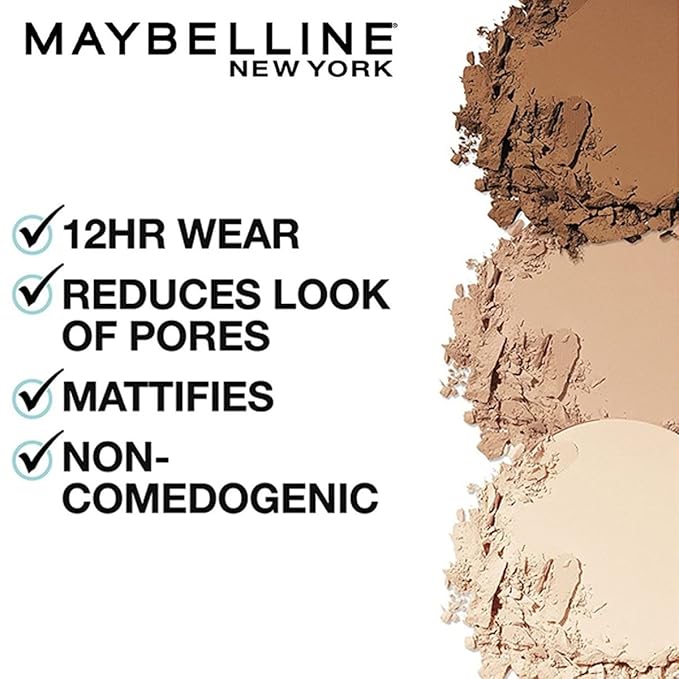 Maybelline Fit Me Matte + Poreless Pressed Face Powder Makeup, Toffee, 1 Count (Pack of 2)