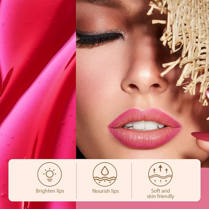 JUAAZIN 2Pcs Matte Lip Stain Peel Off Lip liner with Tweezer, Peel Off Lip Stain, Long Lasting Waterproof Lipstick Lip Gloss Tattoo, Transfer-proof for All Skin Types (0.24 fl oz-00#+06#)