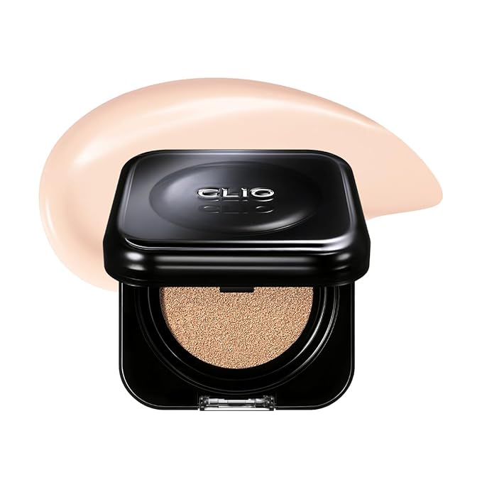 CLIO Kill Cover Founwear Cushion Foundation, Flawless Full Coverage with Matte Finish, Covering Pigmentation and Blemish, Long-Lasting, Creamy Lightweight Texture, Korean Cushion (19C LIGHT)