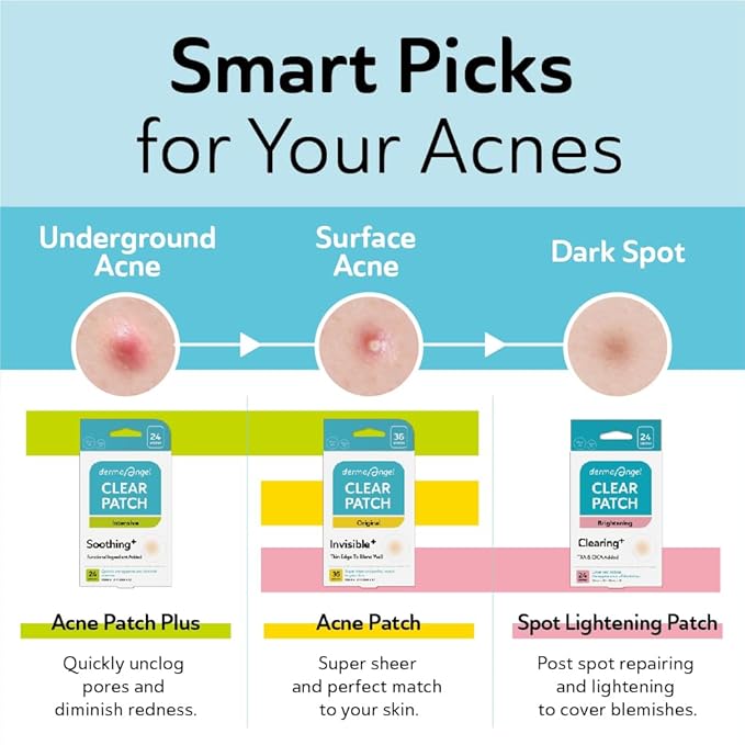 DERMA ANGEL Dark Spot Patches Blemish Patches with Hydrocolloid, TXA & CICA for Active Acne & Post-Inflammatory Dark Spots - Day and Night Use - UPGRADED (Post Acne - 36 Count - 2 Size)