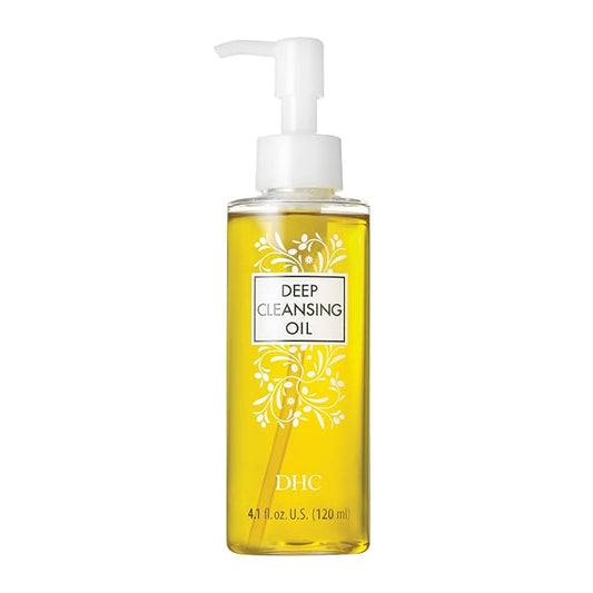 DHC Deep Cleansing Oil Medium, Facial Cleansing Oil, Makeup Remover, Cleanses without Clogging Pores, Residue-Free, Fragrance and Colorant Free, All Skin Types, 4.1 fl. oz.