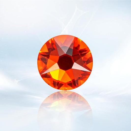 Novani Hyacinth/Orange Rhinestones 1440pcs Flat Back Round Rhinestone Style 2088 Sparkly Crystal Gemstones for Nail Art and Crafting SS16,3.8-4.0mm