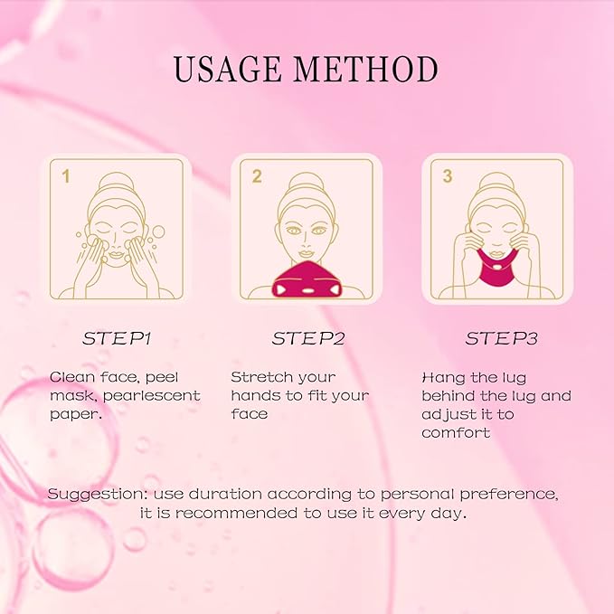 AppXynn 5-Piece Rosa V-Line Lifting Bandage Mask, Double Chin Reducer Face Lifting Mask, Moisturizing V Shaped Face Mask, Cheek & Neck Patch