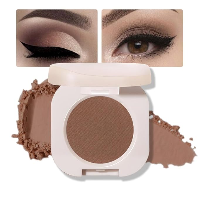 Matte Single Eyeshadow Palette Makeup for Green Blue Eyes, Dark Brown Matte Eyeshadow For Women, Holographic Multichrome Cream Iridescent Single Monochrome Eye Shadow Makeup
