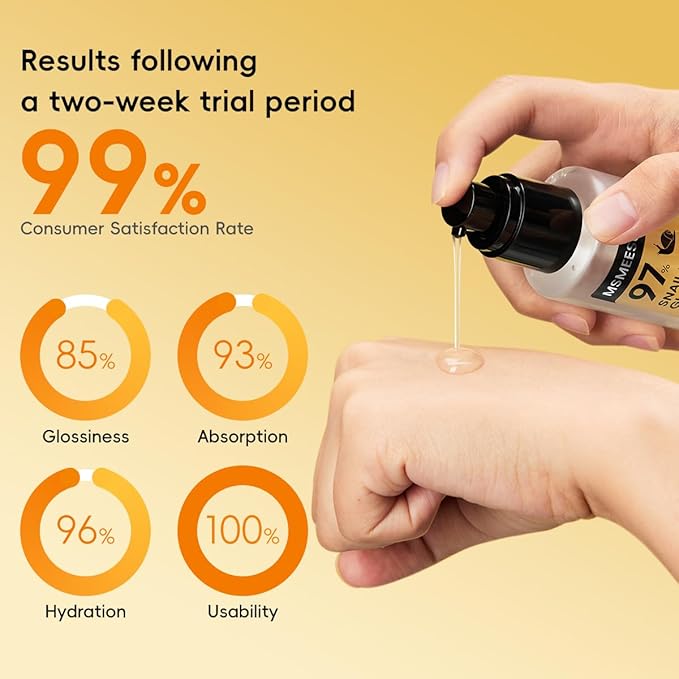 Snail Mucin 97% Hydrating Face Serum 120ml, Moisturizing Essence with Snail Secretion Filtrate for Soft, Smooth & Radiant-Looking Skin, Suitable for All Skin Types