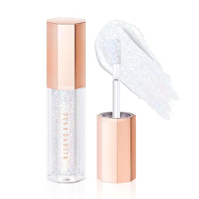 DEARDAHLIA Paradise Shine Eye Sequins (Crystal Trance) - Long-Lasting Liquid Glitter Eyeshadow, Minimal Fallout, High-Shine Pearl Finish, Lightweight, Blendable, Vegan & Cruelty-Free. 0.14 oz