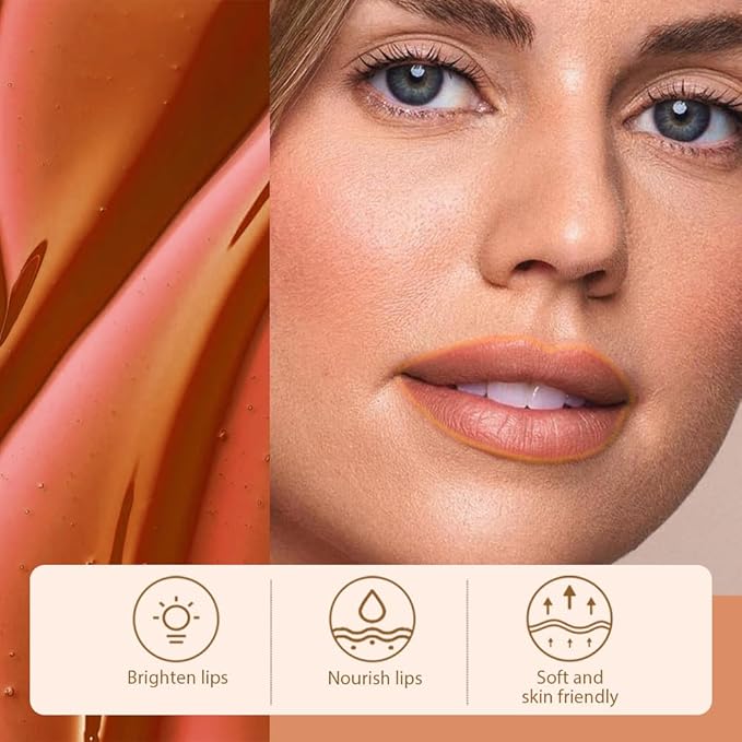 JUAAZIN Matte Liquid Lip Stain Peel Off Lip liner Tattoo, Orange Brown Matte Peel Off Lip Stain, Long Lasting Waterproof Lipstick Lip Gloss Stain, Transfer-proof for All Skin Types 0.12 fl oz 01#