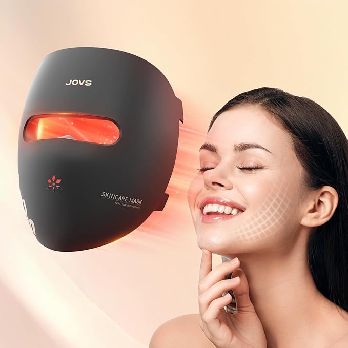 JOVS LED Light Therapy Face Mask, Wireless Red Light Therapy Mask for Face, Portable Skin Care Beauty Device Intelligent Beauty Solution at Home Use, 4 Modes for Visible Results