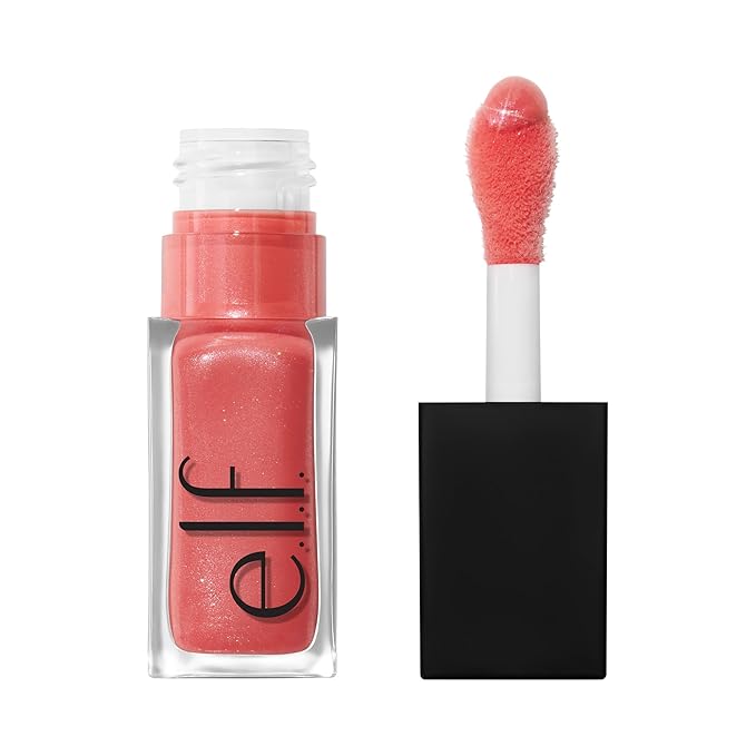 e.l.f. Glow Reviver Plumping Lip Oil, Tinted Lip Plumper For A High-Shine, Plump Finish, Infused With Jojoba Oil, Vegan & Cruelty-Free, Papayarazzi