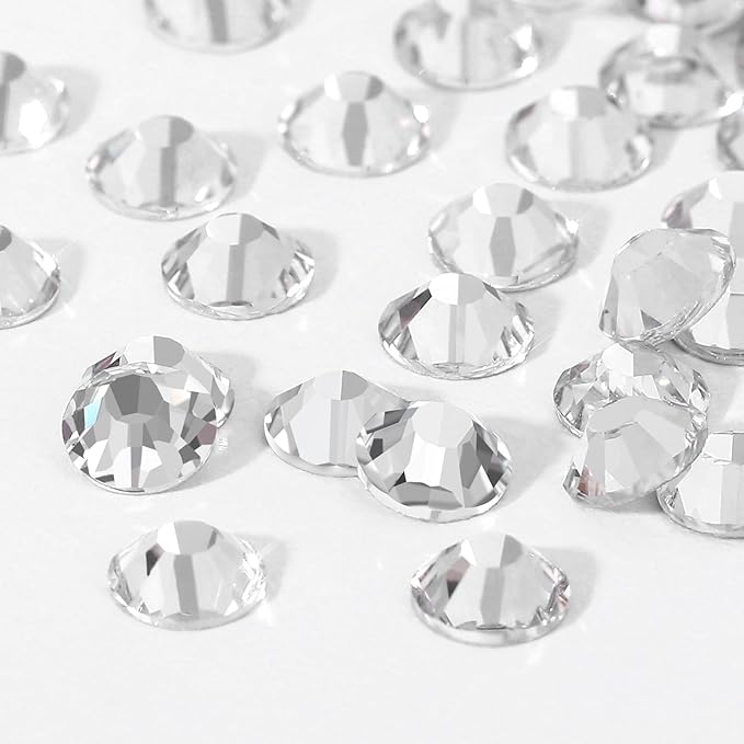 Novani Crystal Rhinestones, Flatback Loose Gemstones 1440pcs Glass Rhinestones for Clothes Shoes Crafts Makeup Nail Art and DIY Decorations(SS8, Crystal Clear)