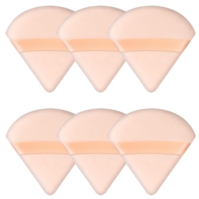6 Pieces Triangle Powder Puff Soft Makeup Sponge Make Puff for Face Powder Cosmetic Foundation Sponge Makeup Tool Valentines Day Galentines Day Gifts for Women (Flesh)