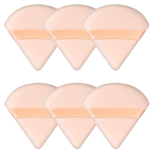 6 Pieces Triangle Powder Puff Soft Makeup Sponge Make Puff for Face Powder Cosmetic Foundation Sponge Makeup Tool Valentines Day Galentines Day Gifts for Women (Flesh)