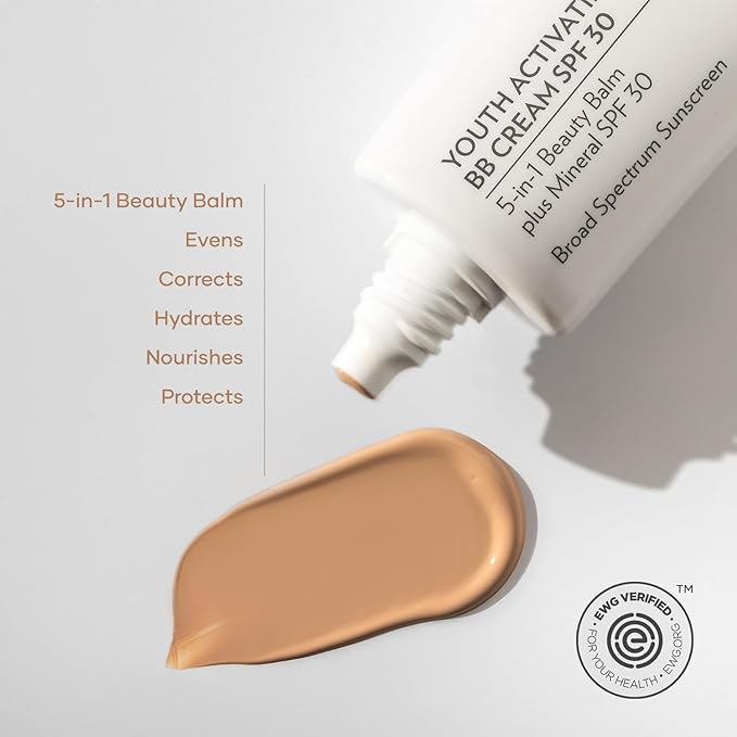 Shaklee - YOUTH - Activating BB Cream SPF 30-5-in-1 Beauty Balm Evens Tone, Corrects, Hydrates, Nourishes & Protects Skin - Dark Shade