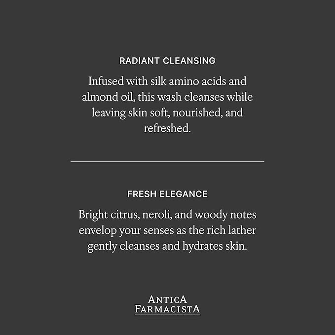 Antica Farmacista Hand & Body Wash - Luxury Nourishing Body Wash - Hydrating Hand Cleansing Wash - Bath & Body Gift - Neroli & Tonic, 10 fl oz
