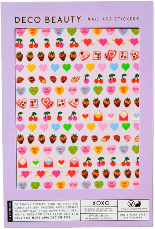 Deco Beauty XOXO - Super Thin & Easy-to-Apply Nail Art with The Cutest Designs - Durable & Long-Lasting Nail Art Stickers and Decals for Women, for DIY at-Home Manicures & Salon-Quality Nails